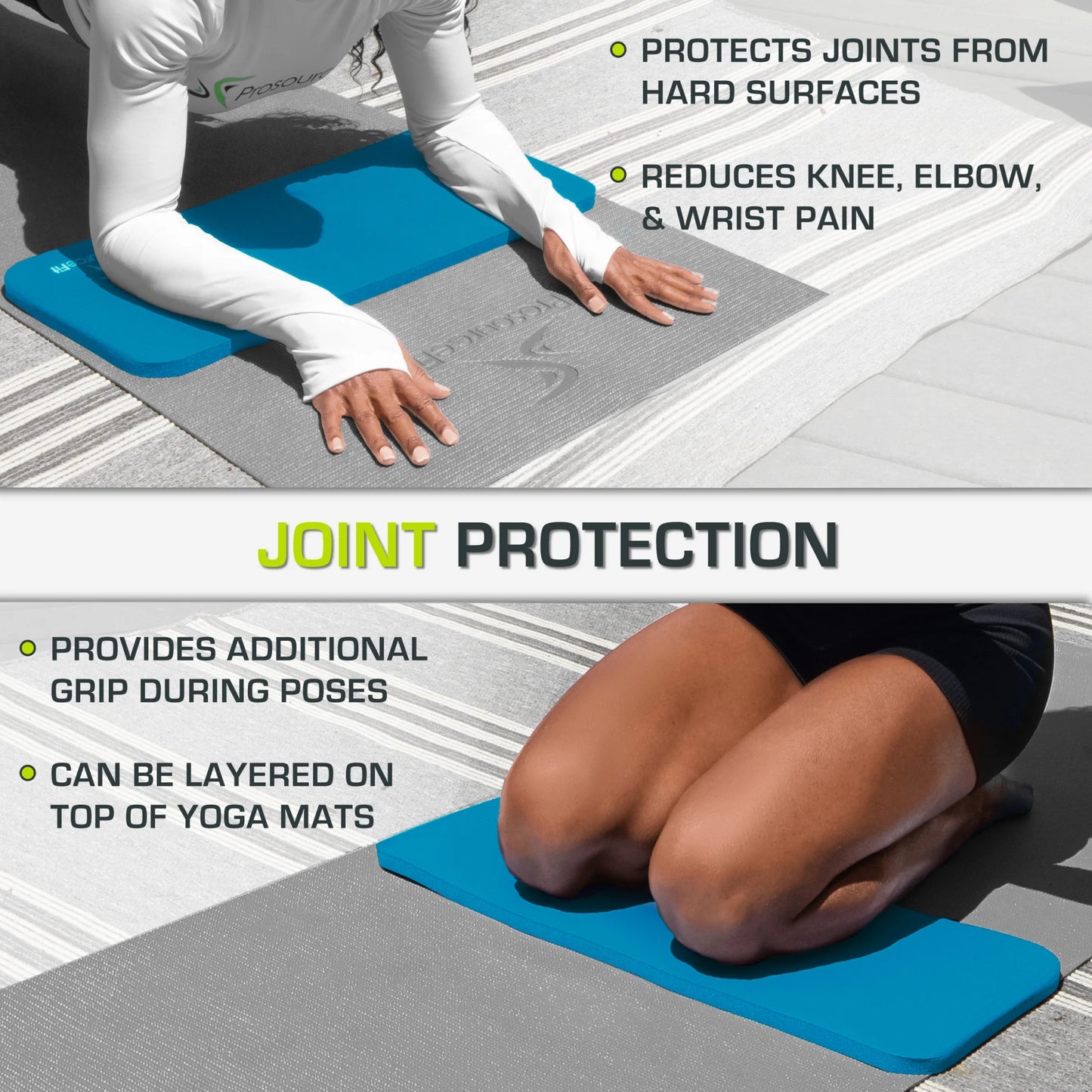 Yoga Knee Pad & Elbow Cushion 15Mm for Pain Free Joints - SPORT ET SANTÉ HUMAIN