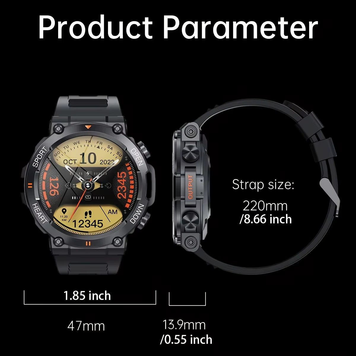 K56Pro Smart Watch for Men Heart Rate Blood Bluetooth Sport 400Mah Long Standby 1.39 Inch 360*360 HD Screen Outdoors Smartwatch - SPORT ET SANTÉ HUMAIN