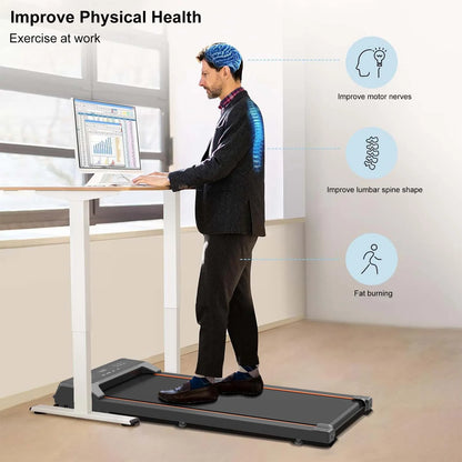 under Desk Treadmill - Walking Pad with LED Display and Remote Control, Portable Treadmill for Home and Office, 2.5HP, 265LBS Capacity - SPORT ET SANTÉ HUMAIN