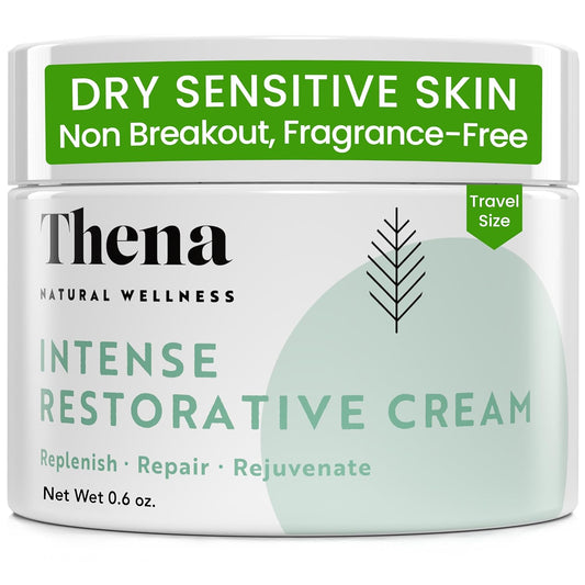 Organic Hydrating & Restorative Face Cream, Fragrance-Free Facial Moisturizer Lotion for Dry, Sensitive Skin with Colloidal Oatmeal, Barrier Repair Ceramides and Anti-Aging Peptides, Travel Size