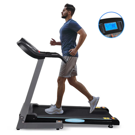 2.5 HP Folding Treadmill with 12 Levels Auto Incline 8.5 Mph Speed 15 Preset Program, 220Lbs Max Weight, for Home Gym - SPORT ET SANTÉ HUMAIN