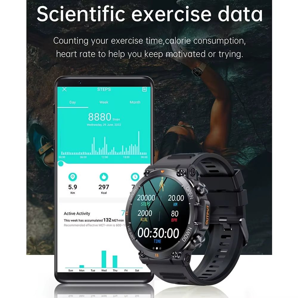 K56Pro Smart Watch for Men Heart Rate Blood Bluetooth Sport 400Mah Long Standby 1.39 Inch 360*360 HD Screen Outdoors Smartwatch - SPORT ET SANTÉ HUMAIN