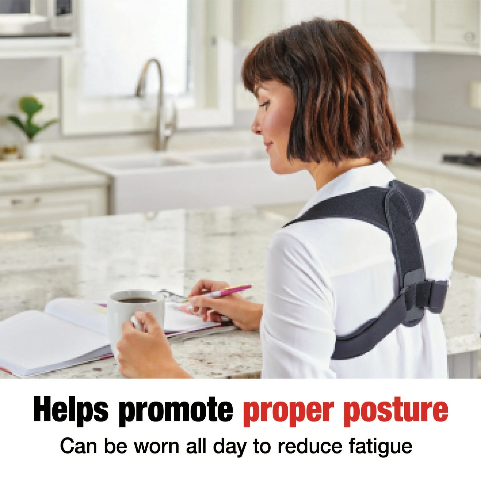 Posture Corrector, Unisex, Adjustable Brace, One Size Fits Most - SPORT ET SANTÉ HUMAIN
