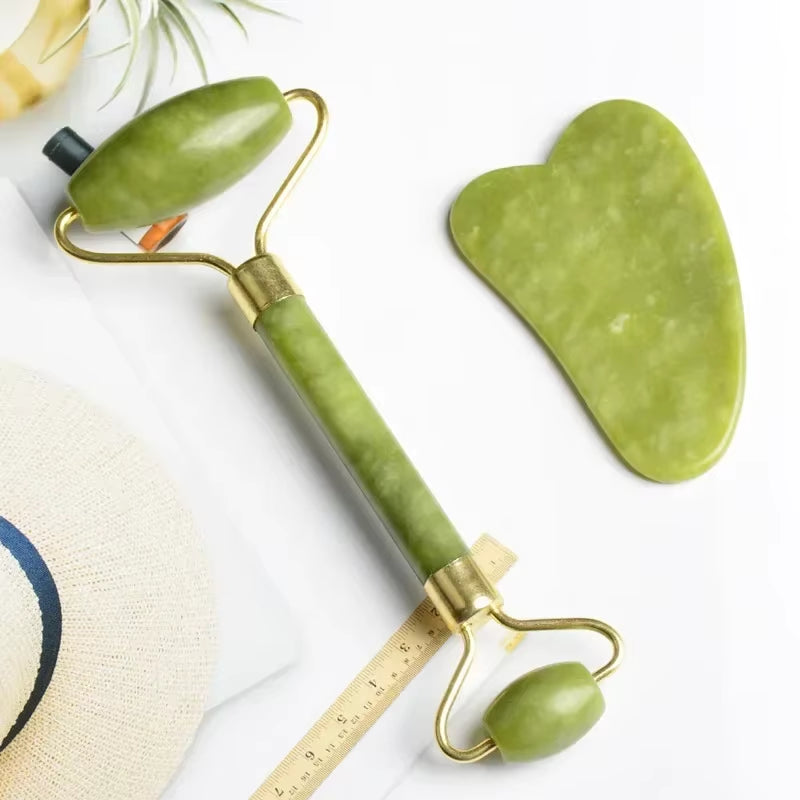 Natural Stone Massage Face Jade Roller Gua Sha Massage Tool Set for SPA Body Visage Rouleau De Massage Rouleau Visage
