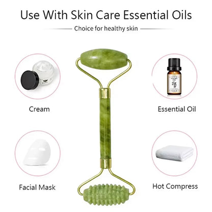 Natural Stone Massage Face Jade Roller Gua Sha Massage Tool Set for SPA Body Visage Rouleau De Massage Rouleau Visage