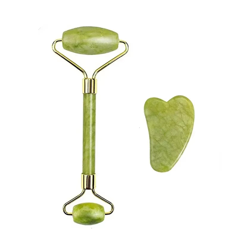 Natural Stone Massage Face Jade Roller Gua Sha Massage Tool Set for SPA Body Visage Rouleau De Massage Rouleau Visage