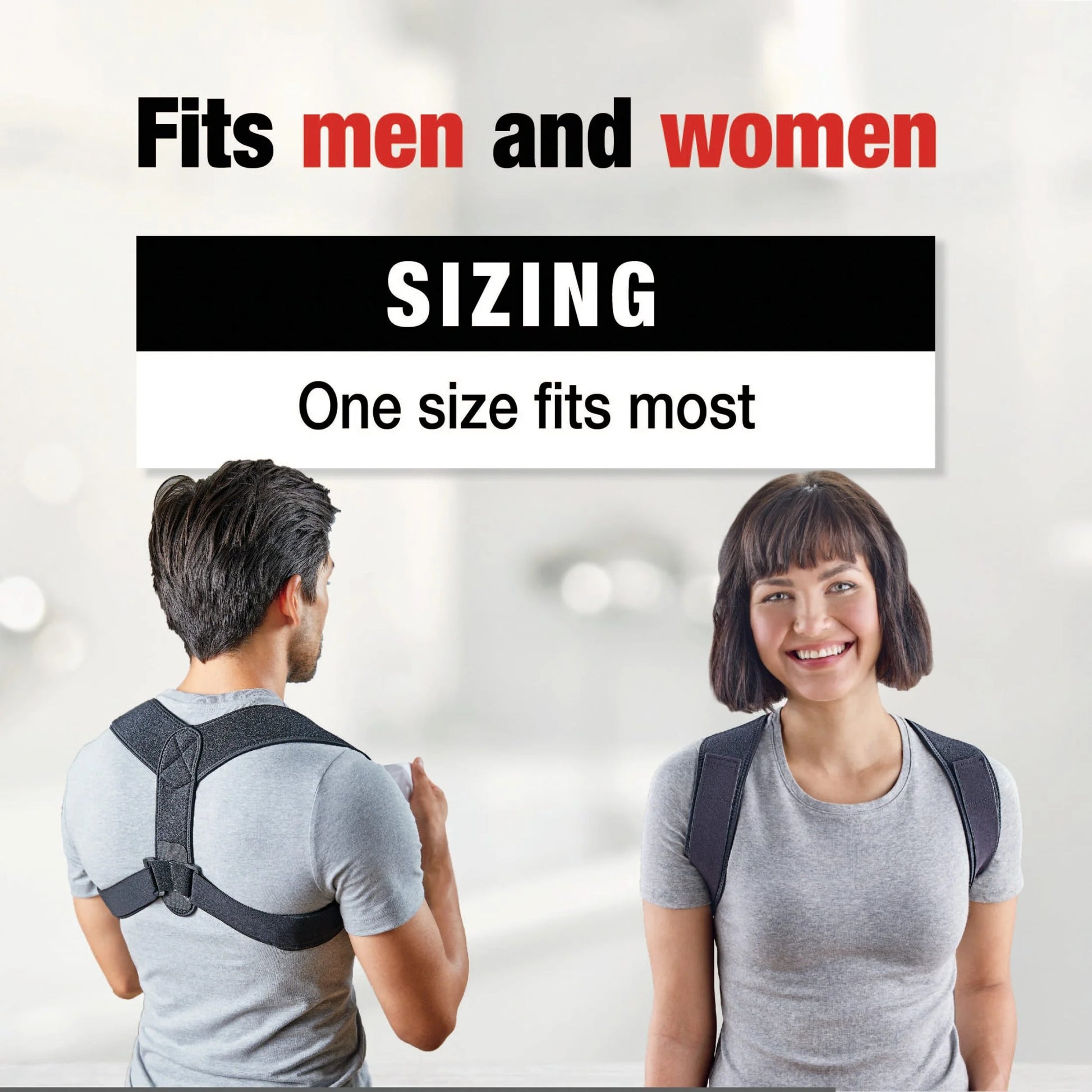 Posture Corrector, Unisex, Adjustable Brace, One Size Fits Most - SPORT ET SANTÉ HUMAIN
