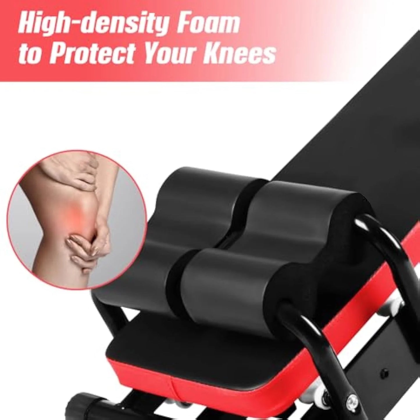 Foldable Ab Machine, Ab Workout Equipment, Abdominal Trainers for Home, LCD Display, Red - SPORT ET SANTÉ HUMAIN