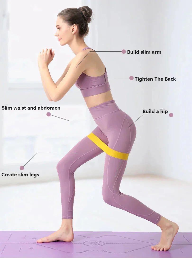Elastic Resistance Bands Set for Yoga, Pilates, and Strength Training - 5 - Pack - HABITAT CHIC