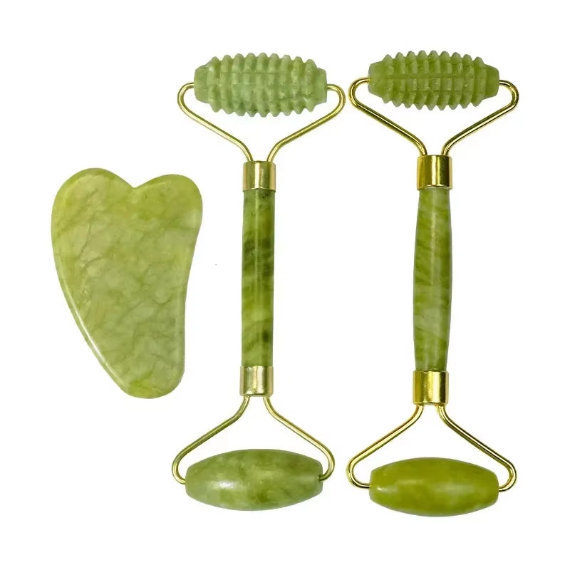 Natural Stone Massage Face Jade Roller Gua Sha Massage Tool Set for SPA Body Visage Rouleau De Massage Rouleau Visage