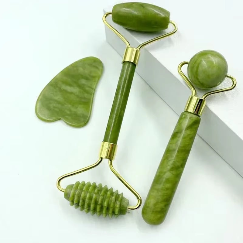 Natural Stone Massage Face Jade Roller Gua Sha Massage Tool Set for SPA Body Visage Rouleau De Massage Rouleau Visage