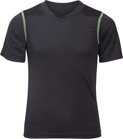 Boys Youth Dry Fit T-Shirt - 4 Pack Active Athletic Performance Short Sleeve Shirts for Teens (Sizes: 4 - 18) - SPORT ET SANTÉ HUMAIN