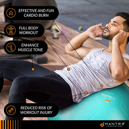 Exercise Ball Yoga Ball Chair for Fitness, Stability, Pilates, Pregnancy, Birthing, Therapy or Workout - 55Cm / 65Cm / 75Cm Extra Thick, Anti - Burst & Non - Slip, Gym Quality Balance Ball - Pump & Guide - SPORT ET SANTÉ HUMAIN